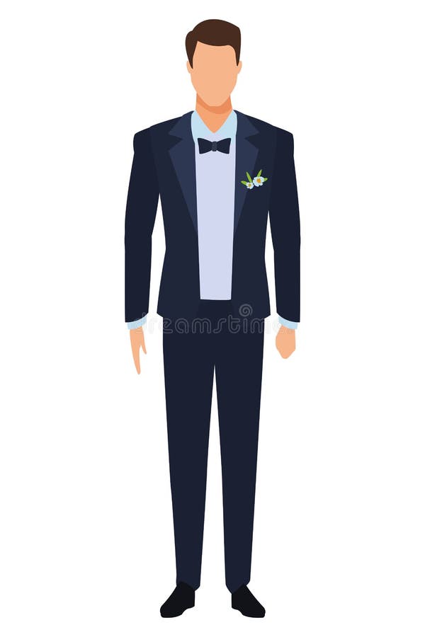 Man wearing tuxedo stock vector. Illustration of cartoon - 145064006