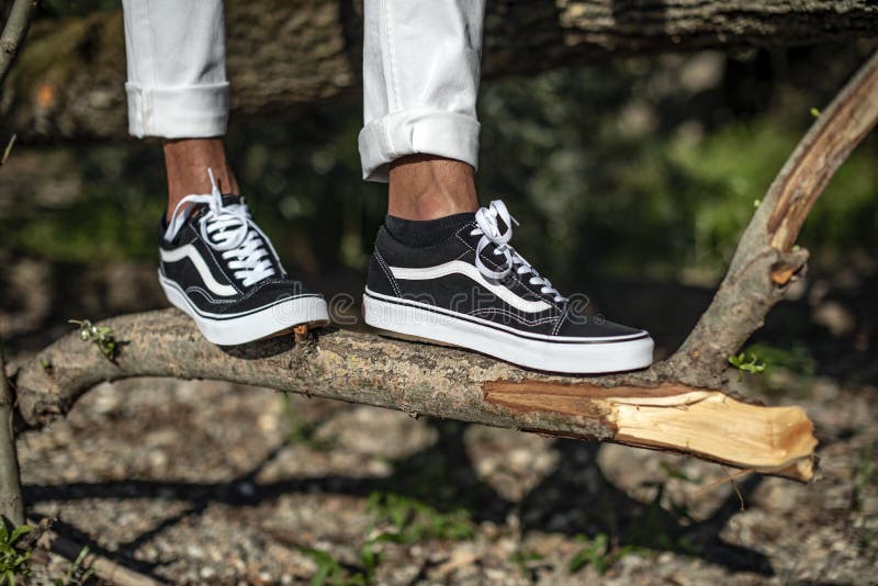 Man wearing Vans Old Skool editorial photography. Image of athletic ...