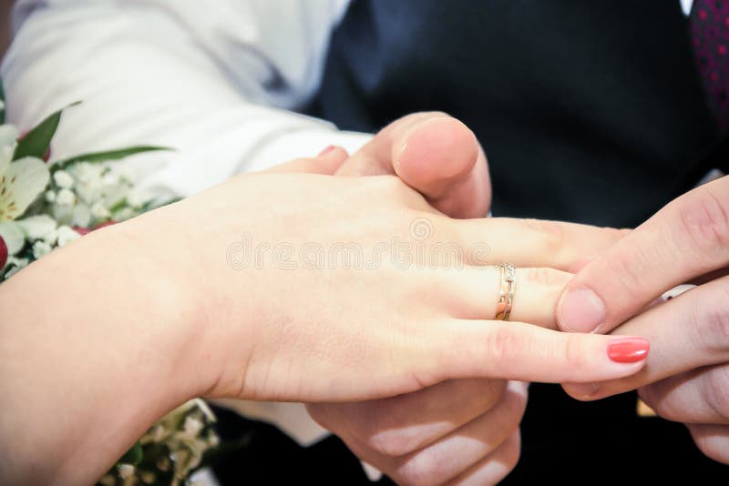 Man Wearing Wedding Ring Bride Finger 47005002 