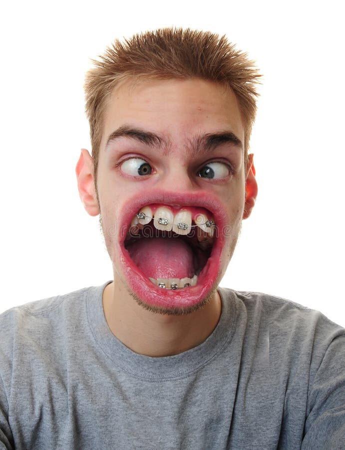 Man with weird mouth stock photo. Image of screaming 12689784
