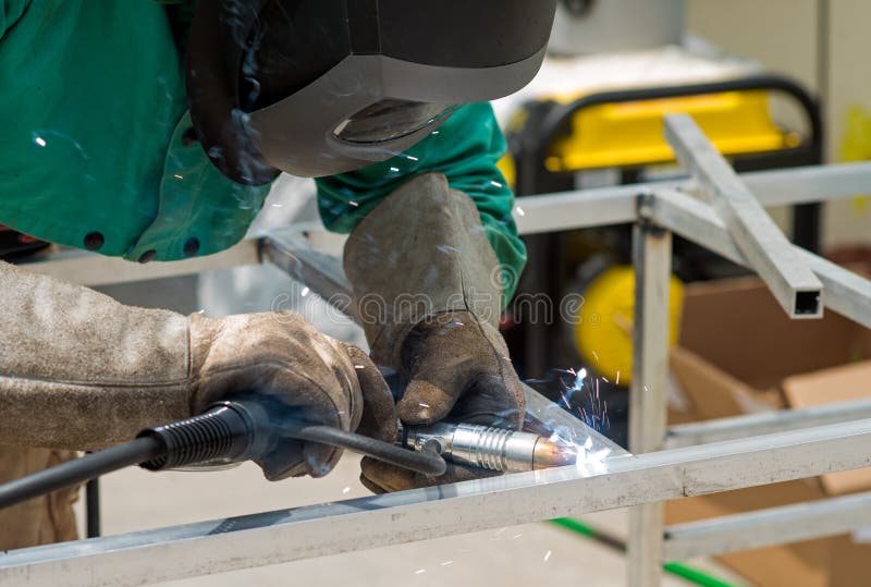 Aluminum Bars Being Welded Together Stock Image Image of manufacture