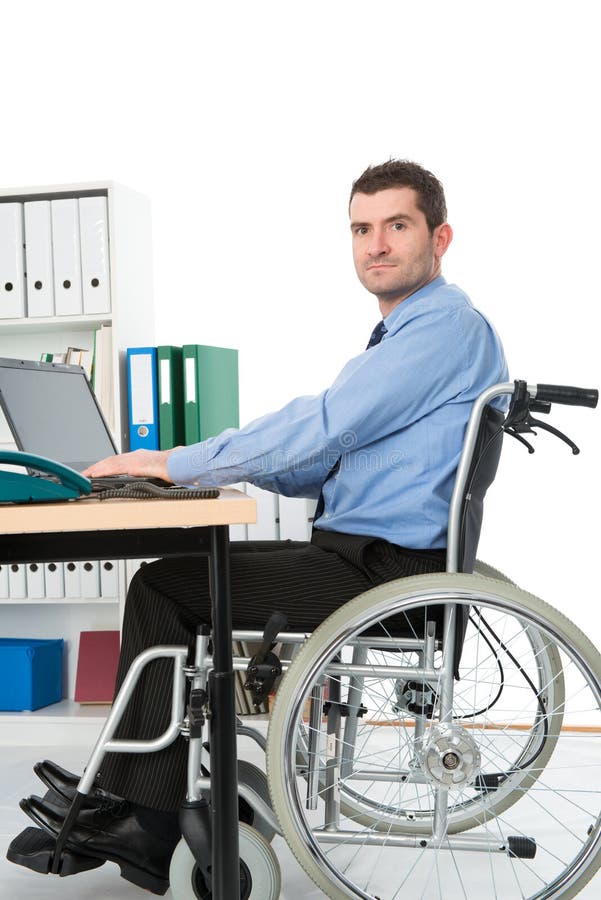 Man in Wheelchair in the Office Stock Image Image of disability
