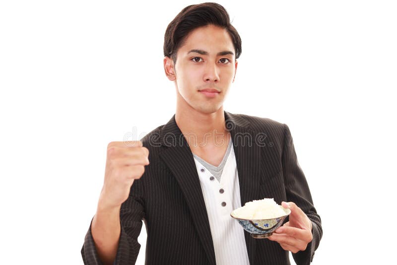 The man who eats food stock photo. Image of lounge, asian - 59314566