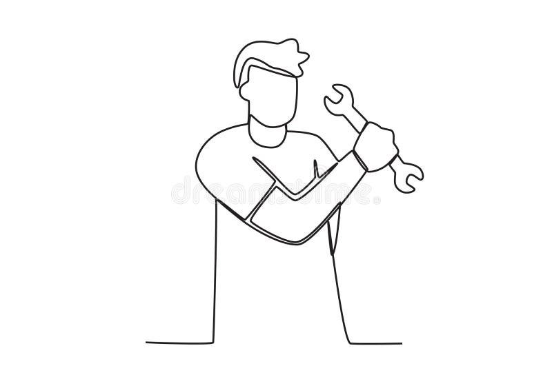 A Man Who is Great at Using Tools Stock Vector Illustration of global