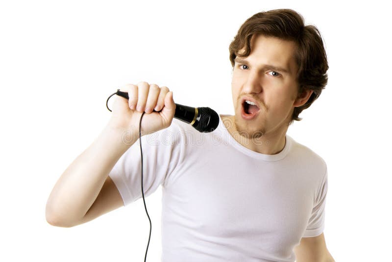 Vocal man. Говорит в микрофон. Микрофон Хесуса.
