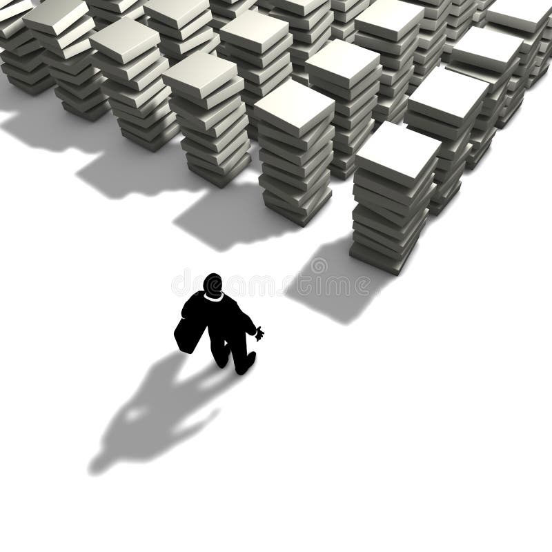 A man will organize its work royalty free illustration