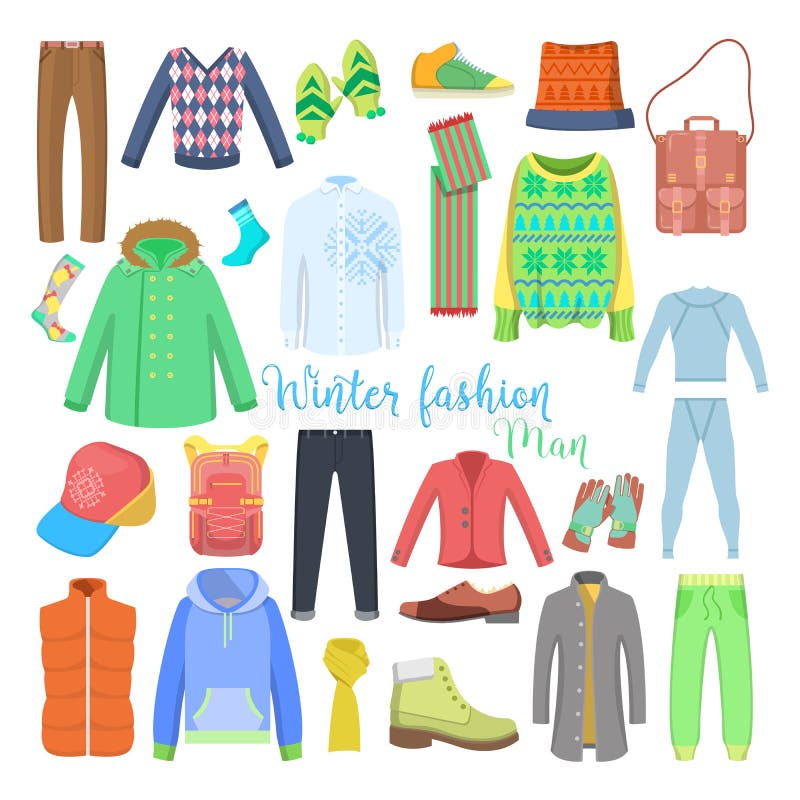 Winter Clothes Collection 3 Stock Vector - Illustration of graphic ...