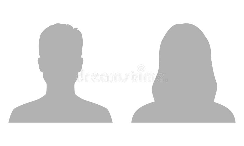 Man and woman avatar profile. Male and Female face silhouette or icon. Vector illustration