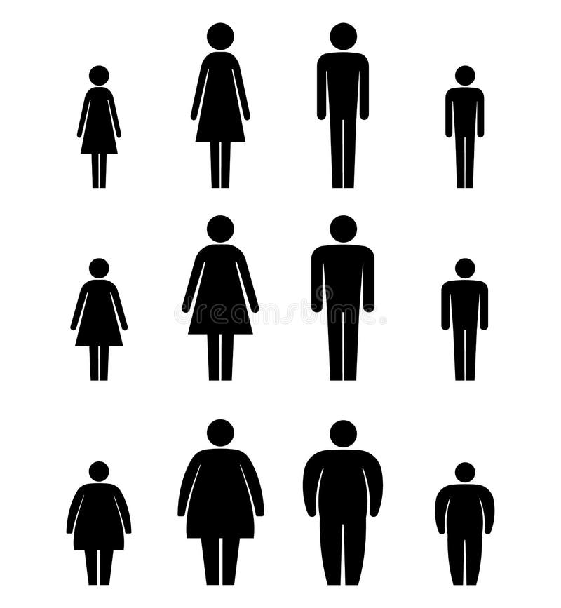 Premium Vector  Height man vector icon. scale tall human. size person.