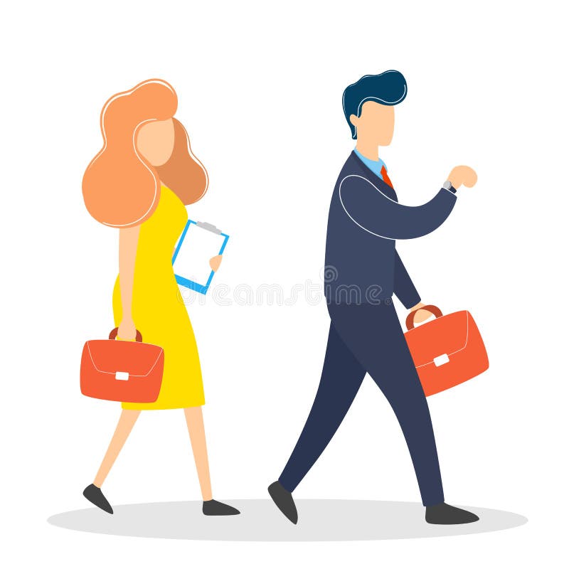 Man and Woman Couple in the Suit Going To the Work Stock Vector ...