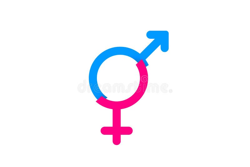 Illustration Of Gender Pink And Blue Symbols Of Man And Woman Stock