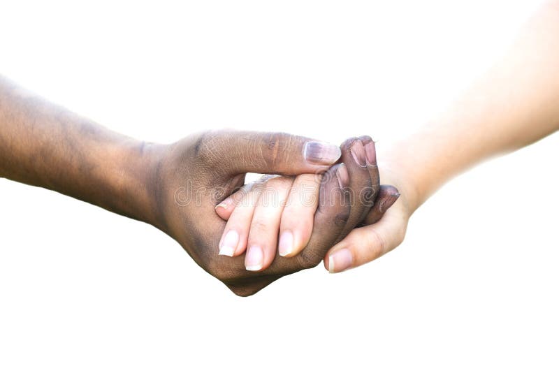 Close up man and woman hands touching together with a dirty hand and a clea...