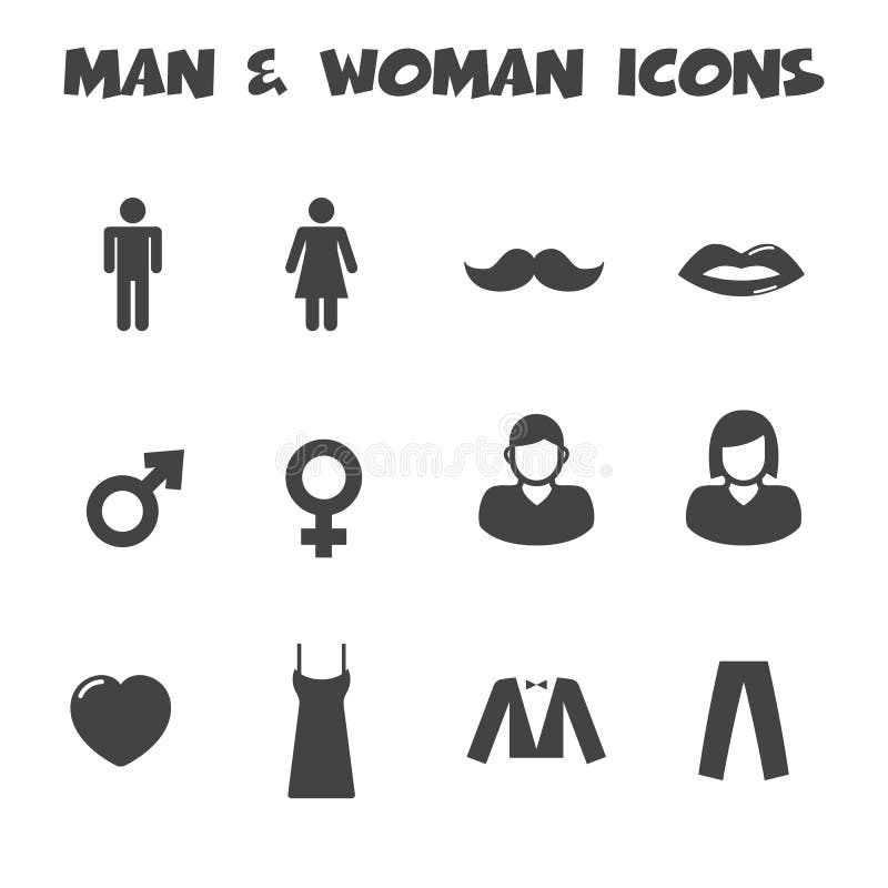 Man and woman icons stock illustration Man and woman icons stock illustration