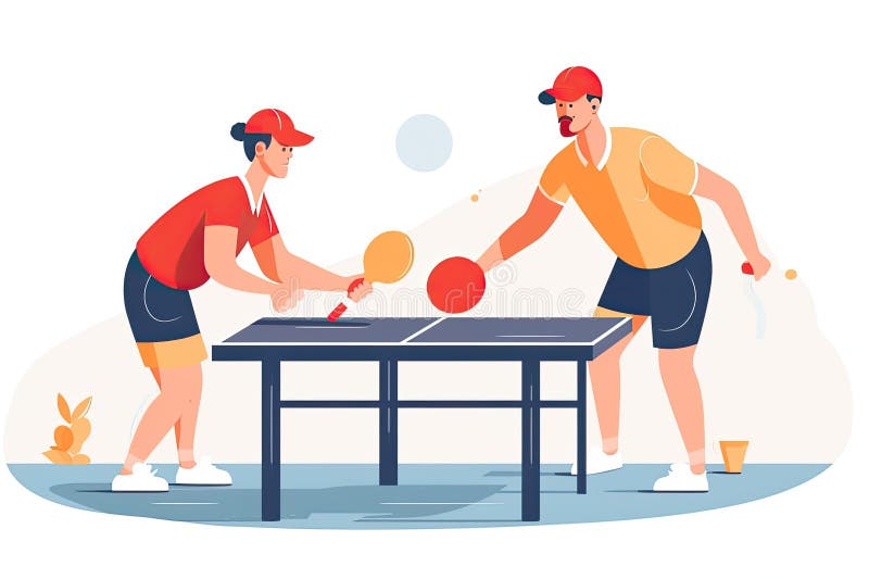 Table tennis sport two man playing ping pong game Vector Image