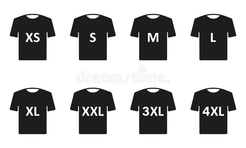 Man or Woman Shirt. T-shirt Size Silhouette Icon Set. Clothing Size ...