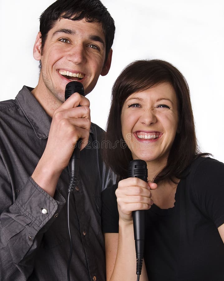 Man and woman singing