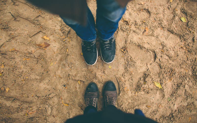 Man and Woman Stand Opposite Each Other. Stock Photo - Image of autumn ...