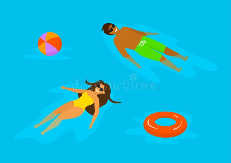 Woman Swimming Underwater in Pool Stock Vector - Illustration of swim ...
