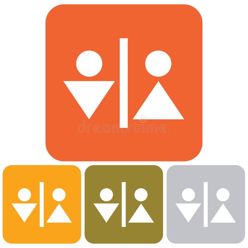 Man and Woman Toilet icon stock illustration