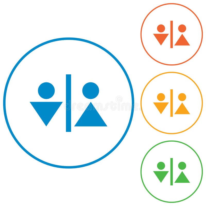 Man and Woman Toilet icon stock illustration