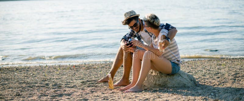 Girls Drunk On Beach