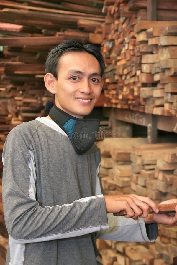 Man at woods factory