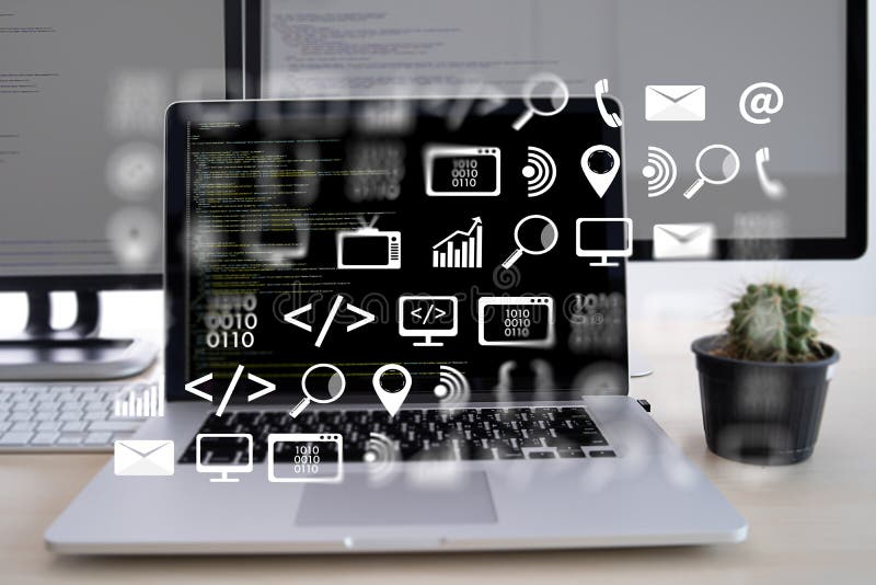 Man work Coding software developer programmer is coding on a desktop computer. Program coding working stock images, royalty-free photos and pictures
