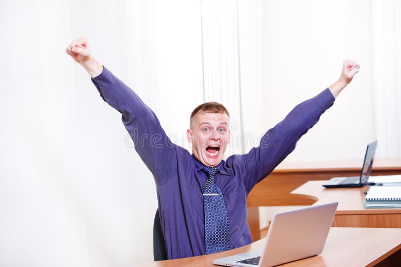Man at work, shouting stock photo. Image of achievemant - 21708994