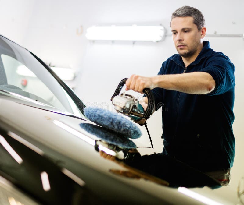 Man worker on a car wash stock image. Image of professional 48893601