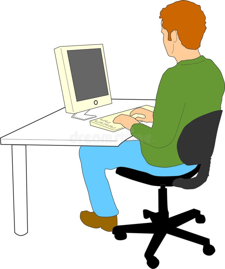 pics Man On Computer Clipart stock vector illustration of computer