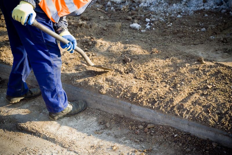 Man working on construction site stock images