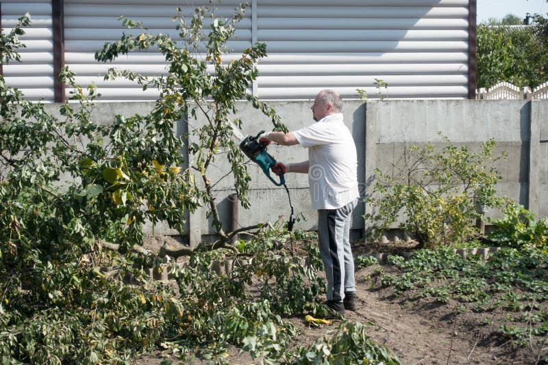 Man working in the garden royalty free stock photos