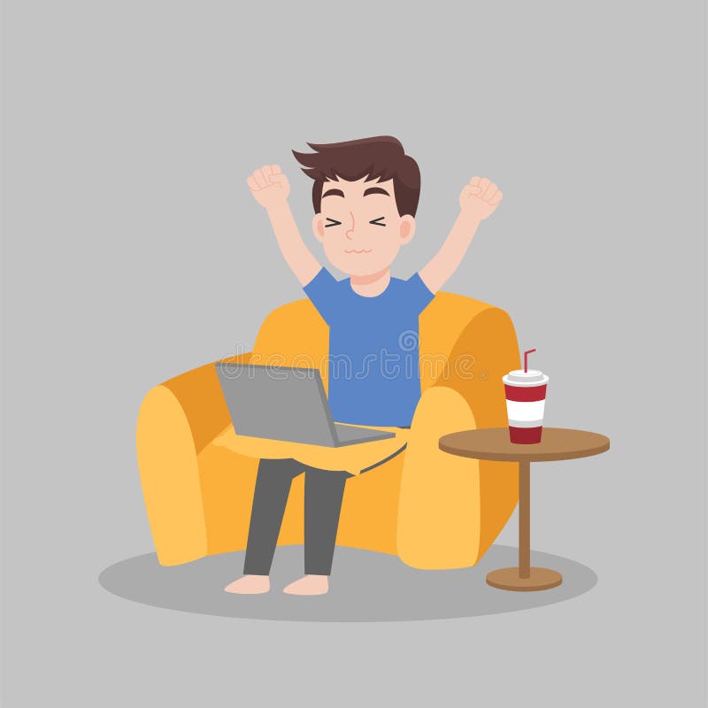 Working from home, Stay home stay safe. Social Distancing, People keeping distance for decrease infection stock illustration