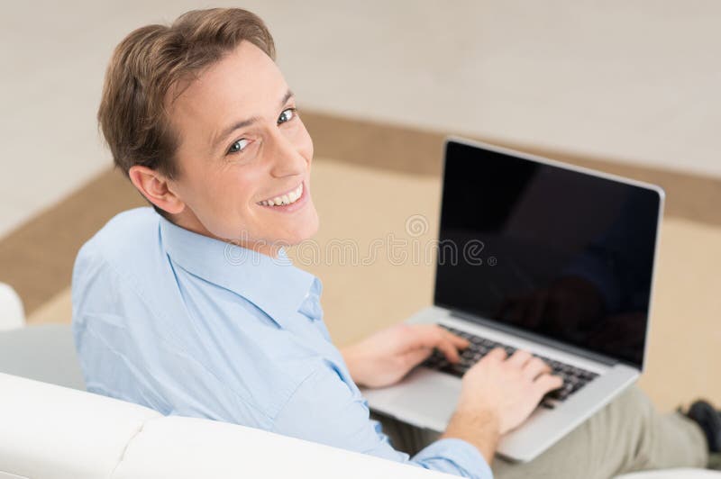Man Working On Laptop royalty free stock photography