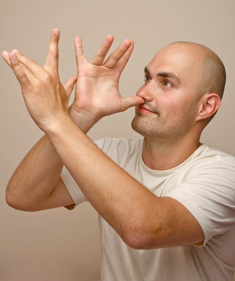 Man wriggles royalty free stock photo