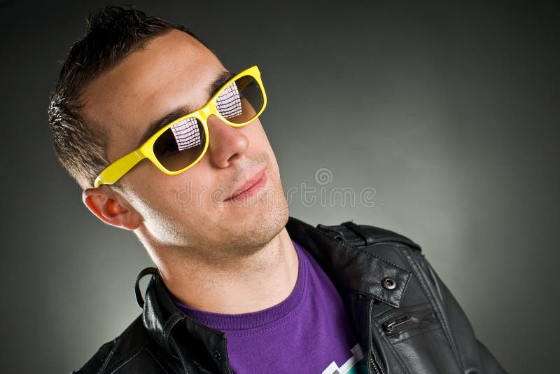 Man with yellow sunglasses