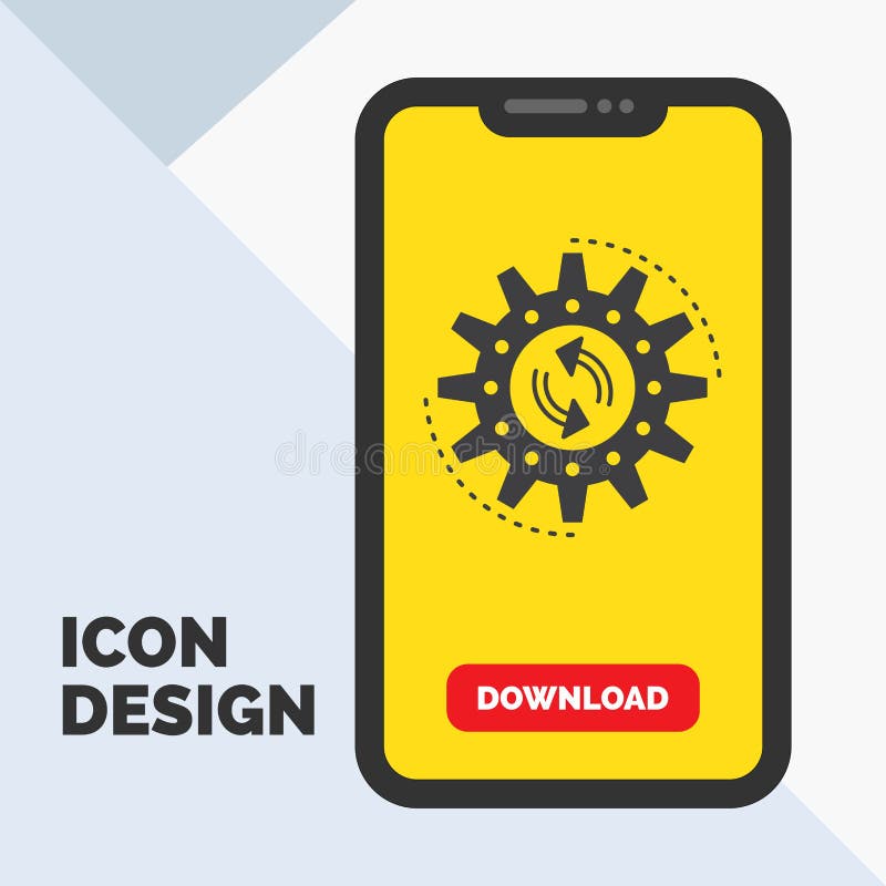 Management, Prozess, Produktion, Aufgabe, Arbeit Glyph-Ikone im Mobile für Download-Seite Gelber Hintergrund vektor abbildung Management, Prozess, Produktion, Aufgabe, Arbeit Glyph-Ikone im Mobile für Download-Seite Gelber Hintergrund vektor abbildung