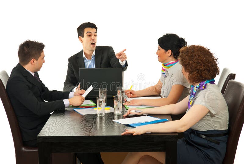 Manager argue employee at meeting