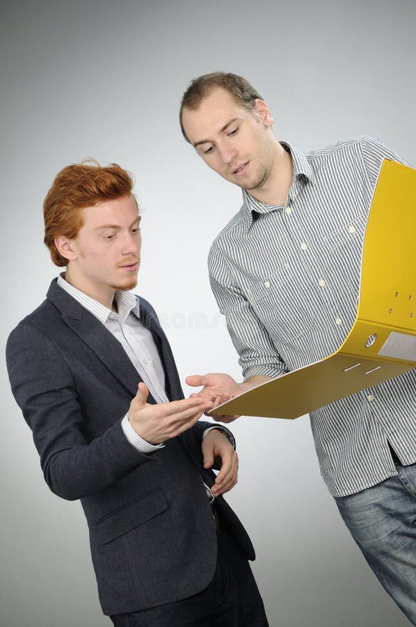 Manager arguing contracts stock image