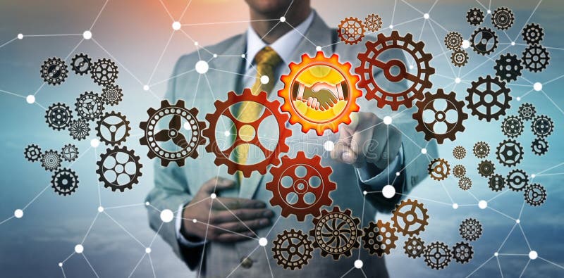 Manager Choosing Agreement Icon In Cyberspace royalty free stock photos