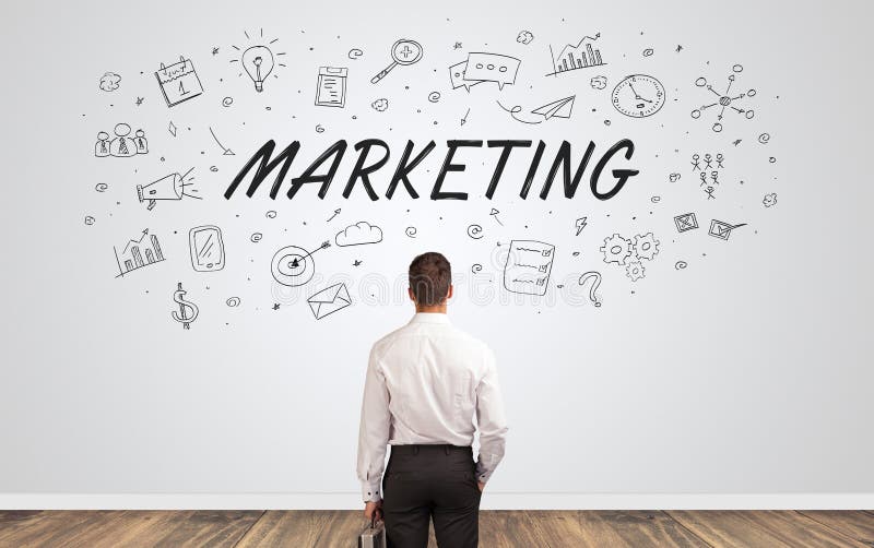 Manager die in twijfel aan een muur met bedrijfsconcept kijken royalty-vrije stock afbeeldingen Manager die in twijfel aan een muur met bedrijfsconcept kijken royalty-vrije stock afbeeldingen