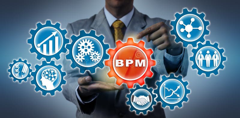 Manager Highlighting BPM In Virtual Gear Train stock photos
