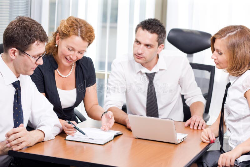 Manager with office workers on meeting stock photography Manager with office workers on meeting stock photography