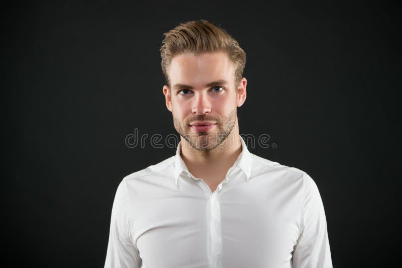 Managing is Skill. Junior Manager Grey Background. Office Manager in  Formalwear. Formal Fashion Style Stock Image - Image of businessman, hair:  194887765