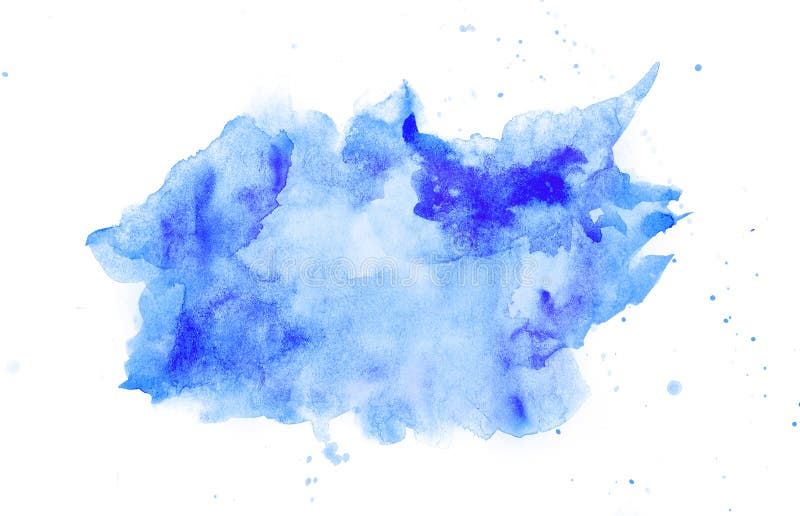 Mancha abstracta del azul de la acuarela foto de archivo libre de regalías Mancha abstracta del azul de la acuarela foto de archivo libre de regalías