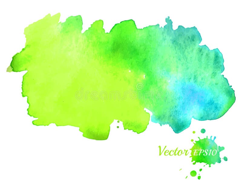 Mancha brillante de la acuarela Y verde fondo dibujado mano azul Vector el modelo para el diseño stock de ilustración Mancha brillante de la acuarela Y verde fondo dibujado mano azul Vector el modelo para el diseño stock de ilustración