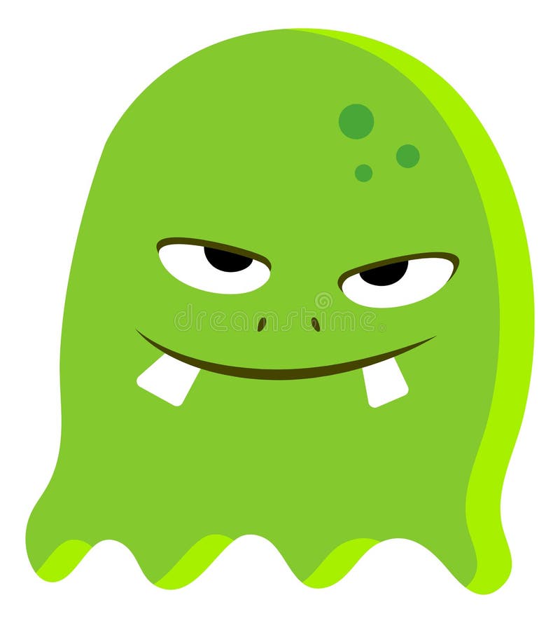 Mancha Verde Com Sorriso Malvado. Monstro Alienígena De Desenho Animado  Ilustração do Vetor - Ilustração de gordo, mascote: 239317131