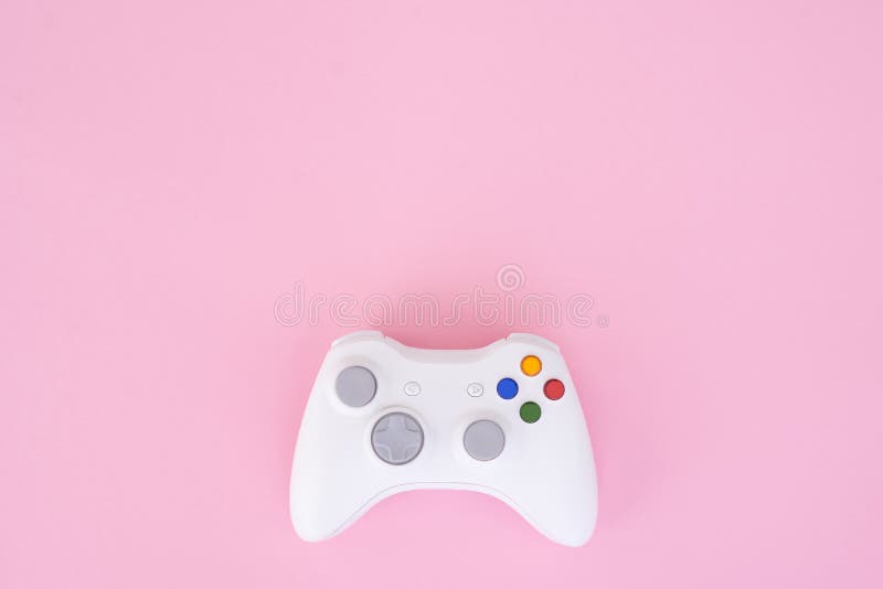 Gamepad De Joystick Branco, Console De Jogos Em Fundo Rosa Tecnologia De  Jogos De Computador Jogar Competição Videogame Controle Imagem de Stock -  Imagem de dispositivo, moderno: 165795279