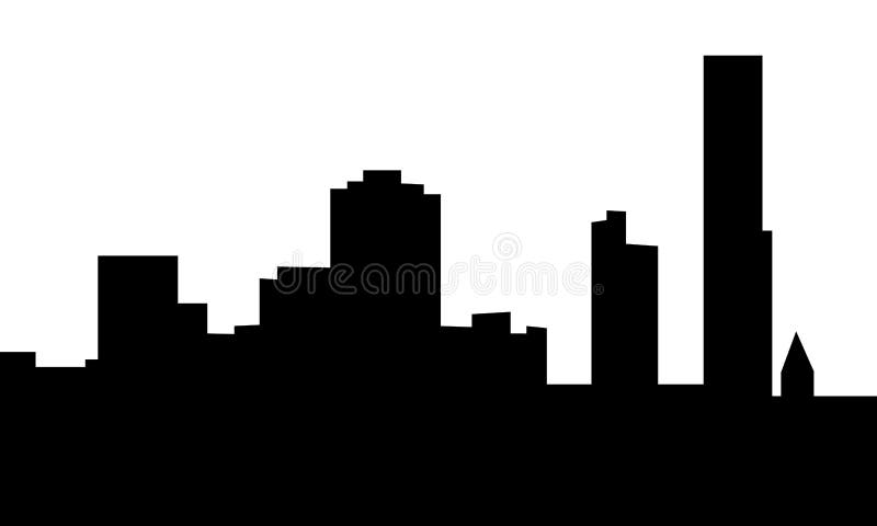 A pitch black skyline of the urban area. A pitch black skyline of the urban area