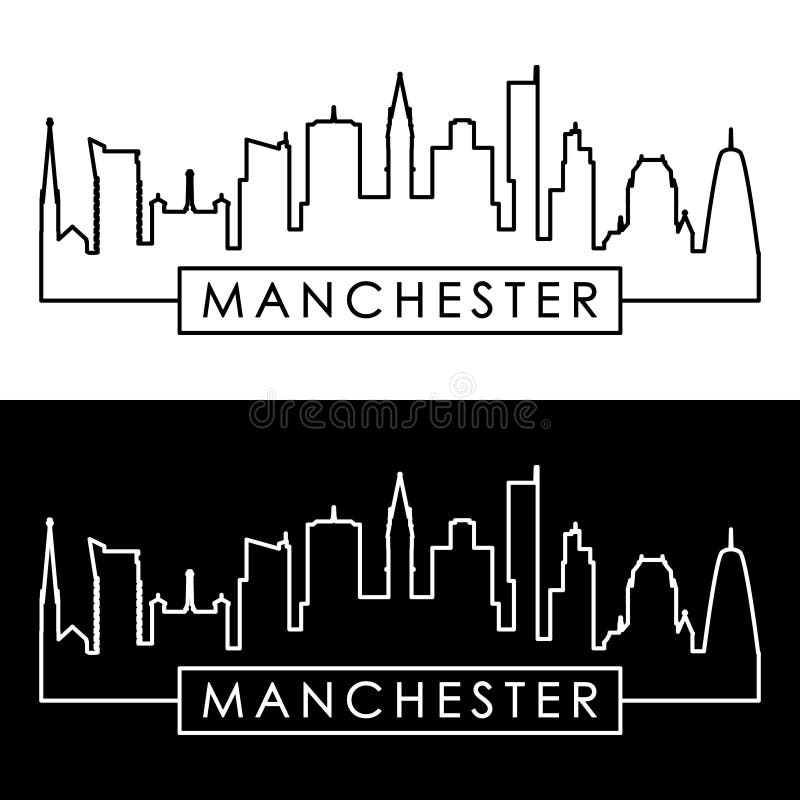 Manchester skyline. Linear style. Editable vector file. Manchester skyline. Linear style. Editable vector file.